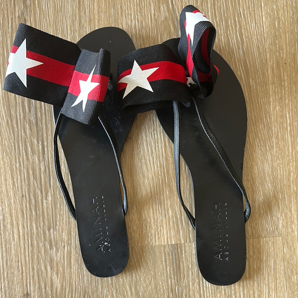 Black and Red Star Sandals